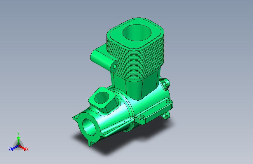Studycadcam+3D+CAD+练习+740_+气缸体_+气缸体_+Autodesk+Inventor+Pro舵机