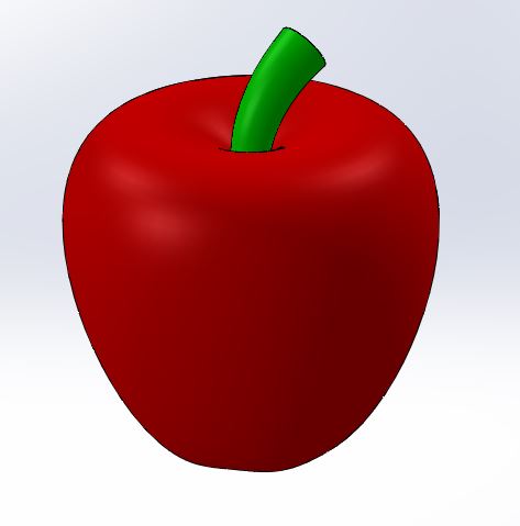 带3D表面的苹果