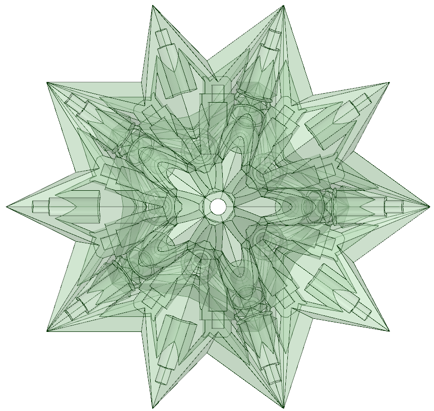 十个四面体树顶装饰