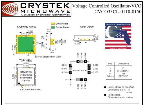 Crystek CVCO33 电压控制振荡器 (VCO)