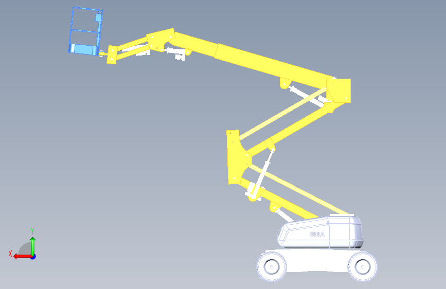 高空作业平台CAD+三维 背面视图