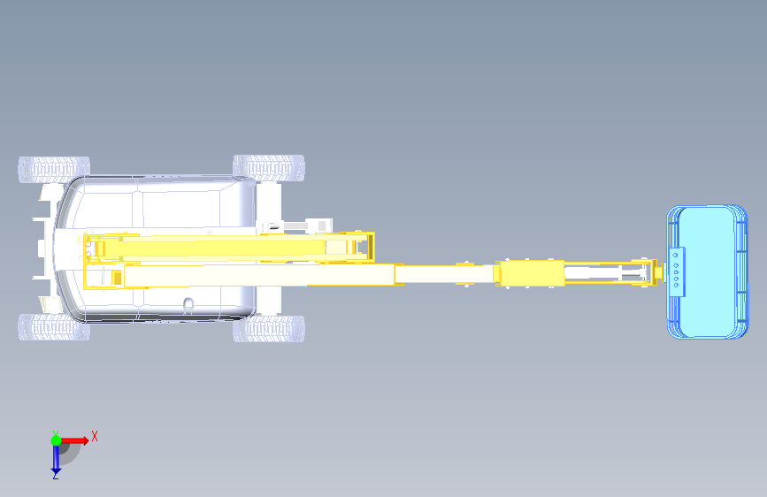 高空作业平台CAD+三维 俯视图