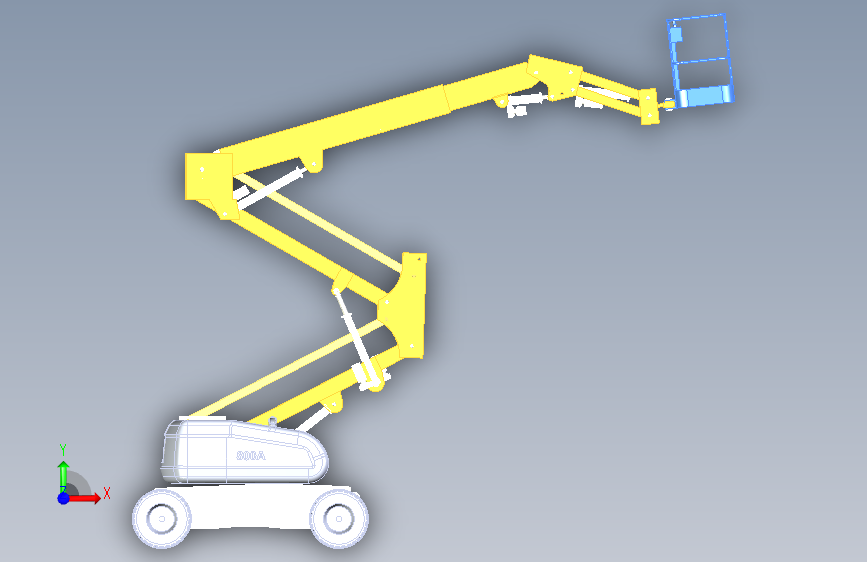 高空作业平台CAD+三维 正面视图