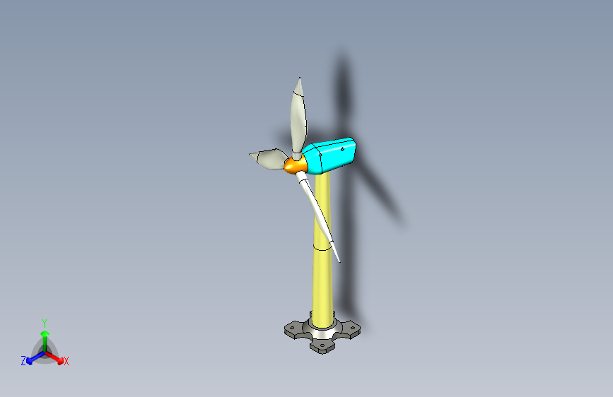 SolidWorks中的风力涡轮机
