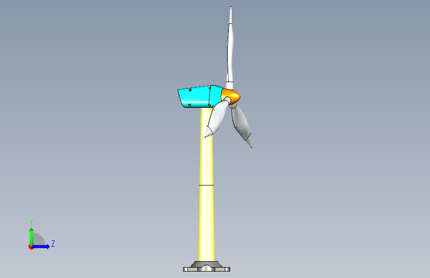 SolidWorks中的风力涡轮机