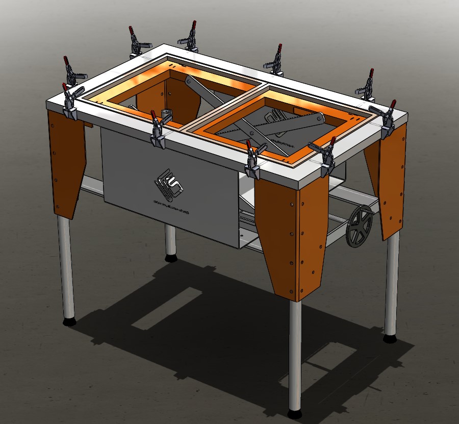 面粉厂用筛网张紧器3D数模图纸+X_T格式