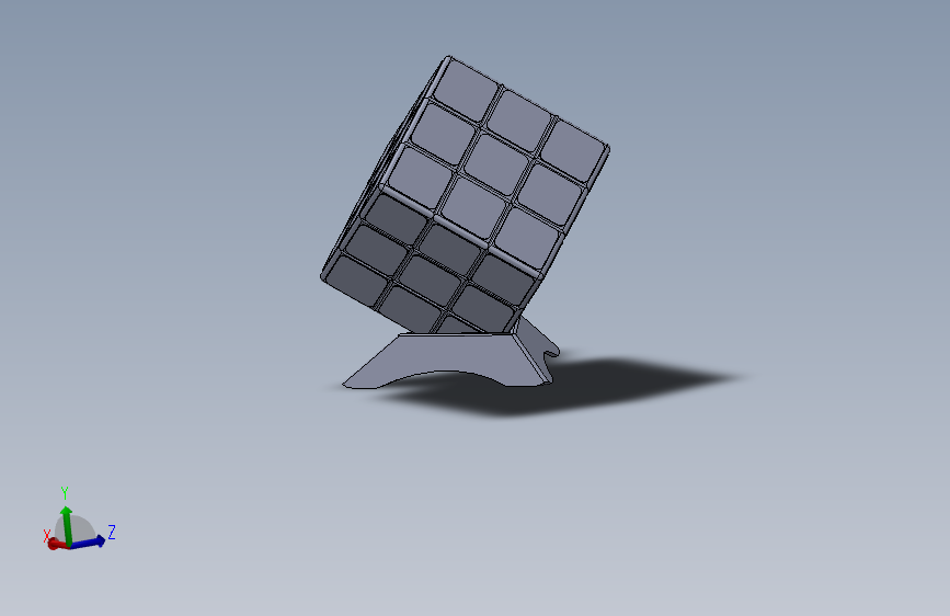 Rubik's cube layout with holder _ 带支架的魔方模型