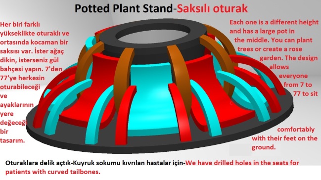 盆栽植物架-无措施 (Saksılı Oturak).