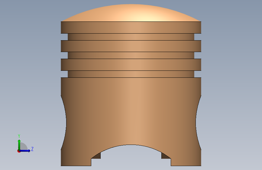 活塞头设计在Solidworks中