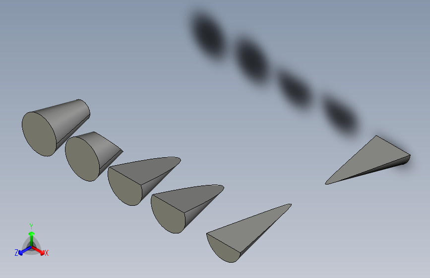 在Creo Parametric学生版中制作的圆锥截面。