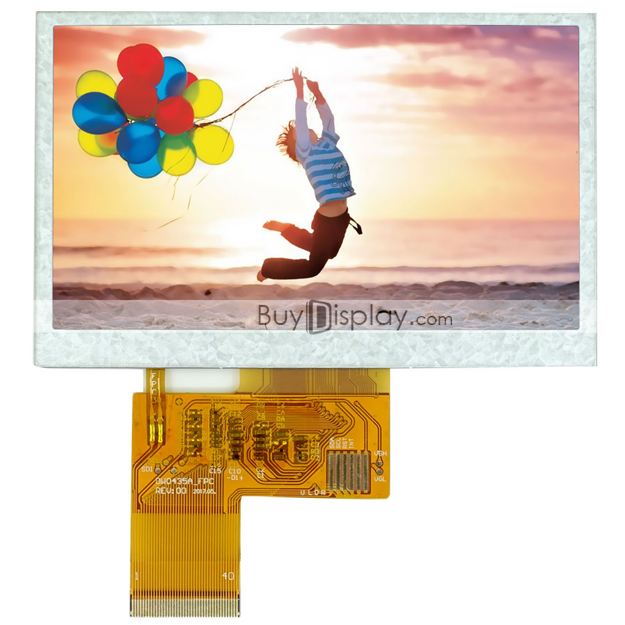 TFT 4.3 英寸 LCD 模块 OPTL 触摸屏 显示器 适用于 MP4, GPS, 480x272