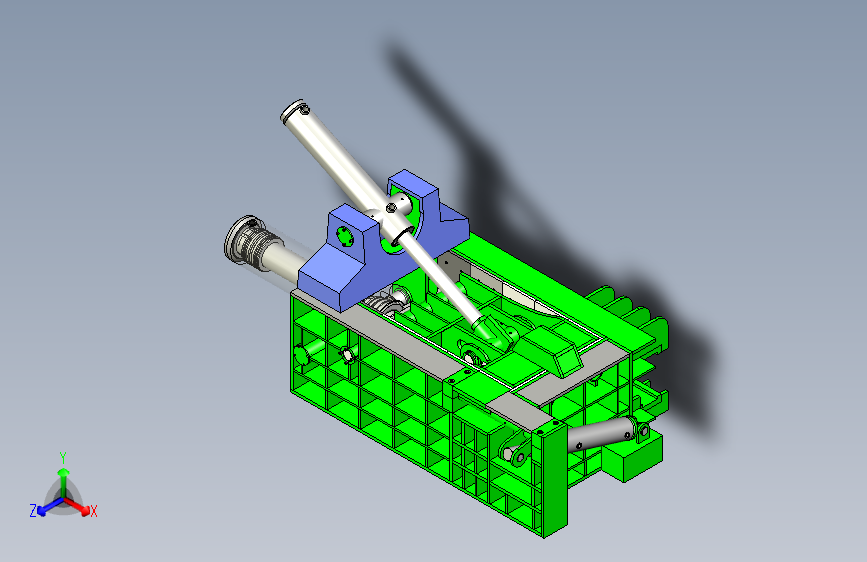 A4 130T液压打包机 主视图