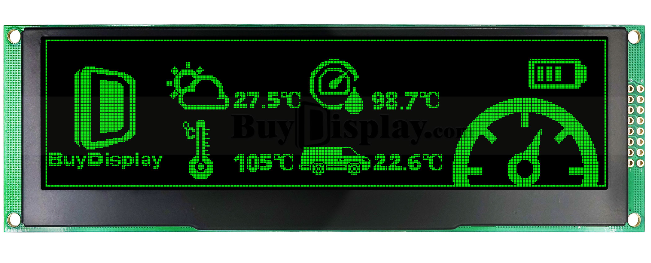 绿色 5.5 英寸 Arduino Raspberry Pi OLED 显示模块 256x64 SPI