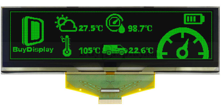 绿色 5.5 英寸 图形 OLED 显示屏面板 256x64 SSD1322 并行_SPI