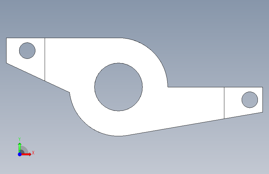 摇臂在Autodesk Inventor中 __ Autodesk Inventor教程 __ Inventor练习绘图 __ 3D Cad 正面视图