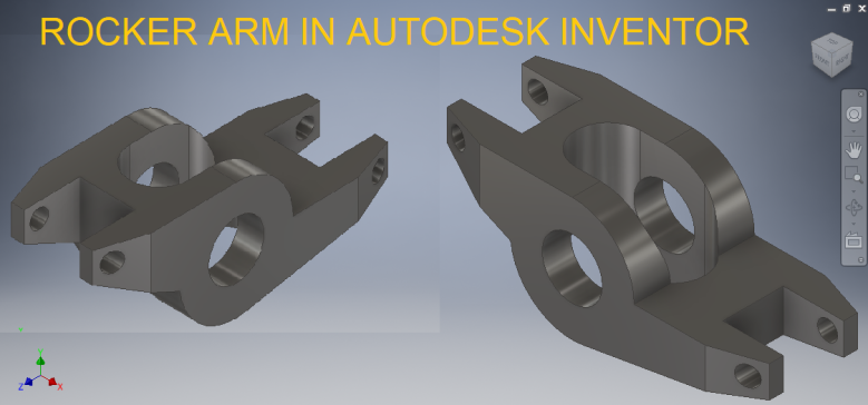 摇臂在Autodesk Inventor中 __ Autodesk Inventor教程 __ Inventor练习绘图 __ 3D Cad