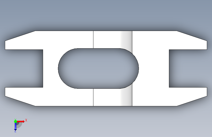 摇臂在Autodesk Inventor中 __ Autodesk Inventor教程 __ Inventor练习绘图 __ 3D Cad 俯视图