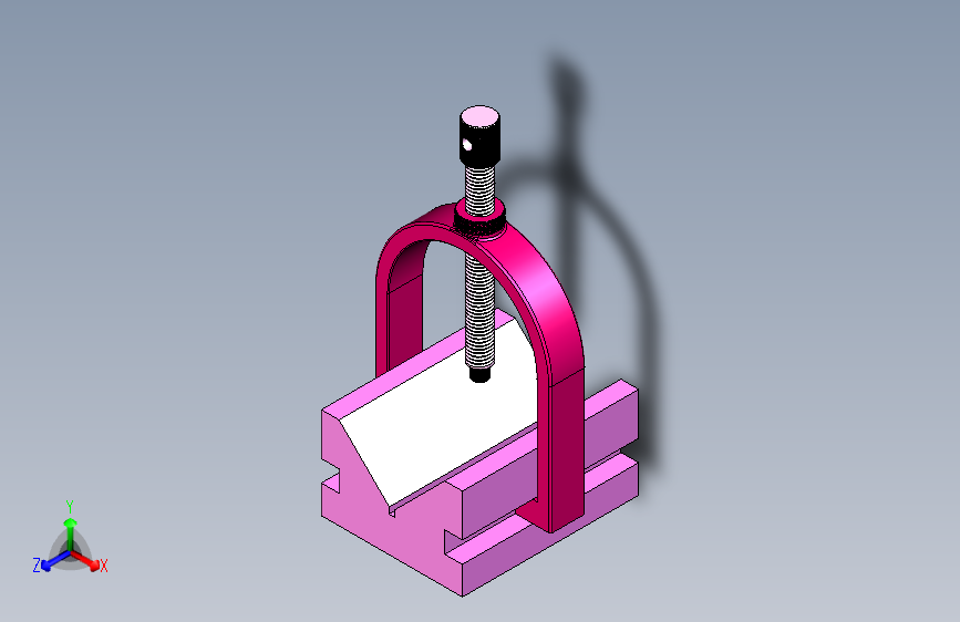 3D+CAD+基础练习_V+型块夹_+V+型块夹具_+Autodesk+Inventor+Pro
