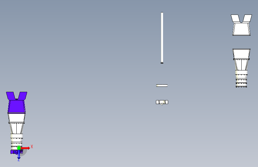 微型水力涡轮机使用+AutoCAD 俯视图