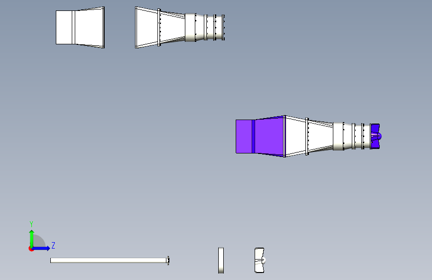 微型水力涡轮机使用+AutoCAD 左侧视图