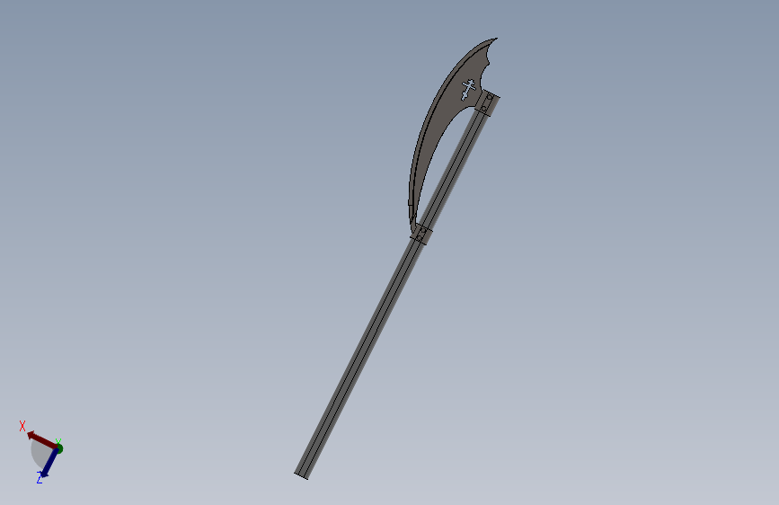 西欧 bardiche 主视图