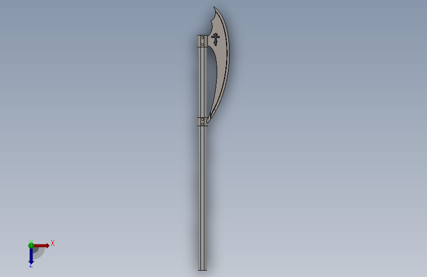 西欧 bardiche 俯视图