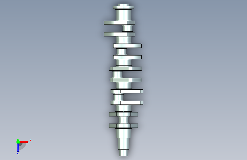 NX CAD ENGINE 轴 俯视图