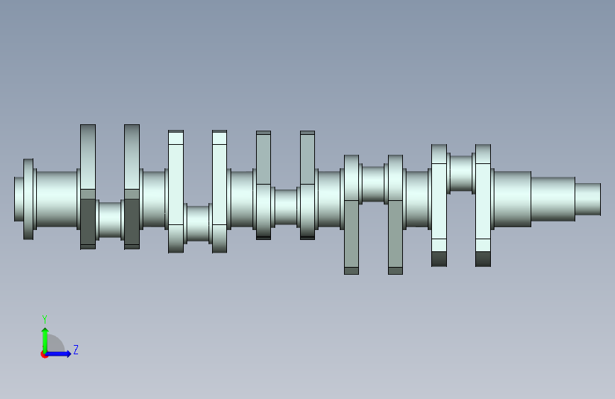 NX CAD ENGINE 轴 左侧视图