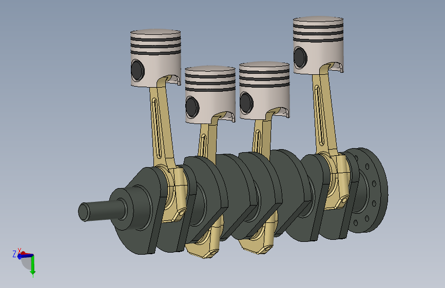 四缸发动机组件 – SolidWorks 2023