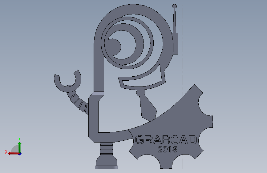 奖杯 GrabCAD 2015 背面视图