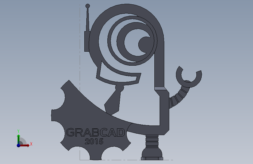 奖杯 GrabCAD 2015 正面视图