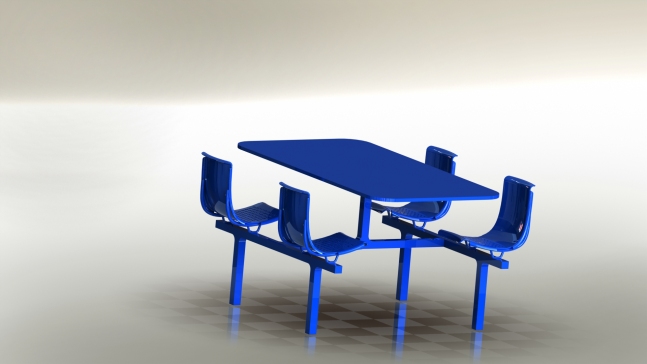 桌子配四个椅子。