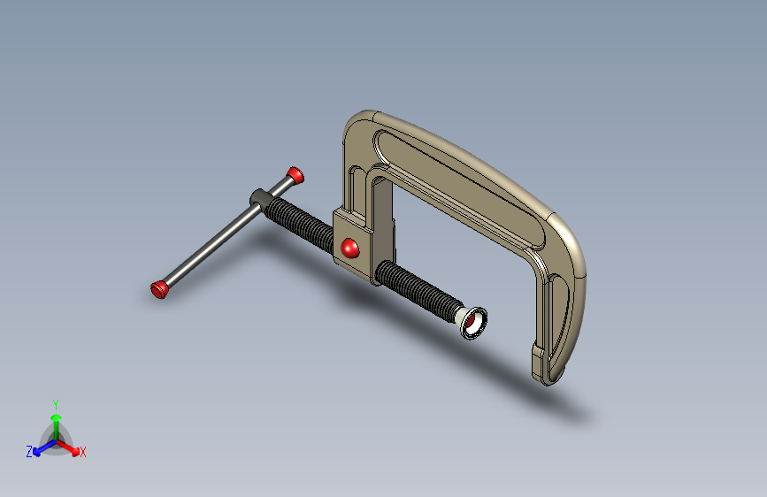 在SolidWorks中的C型夹