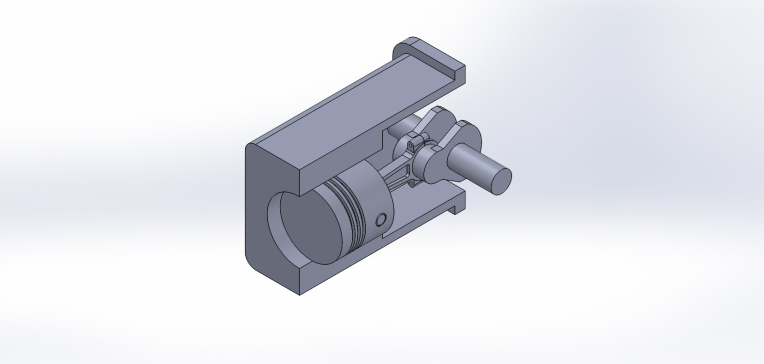 简单活塞发动机的剖视模型