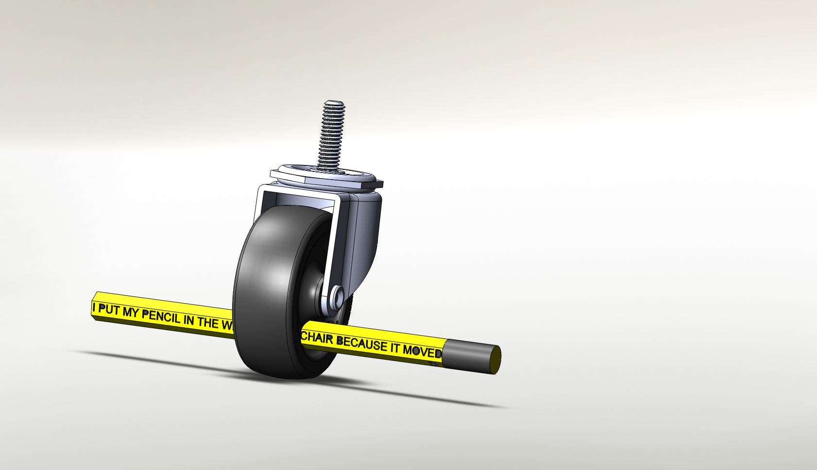 我把一支铅笔放在椅子上，因为它移动得太多。