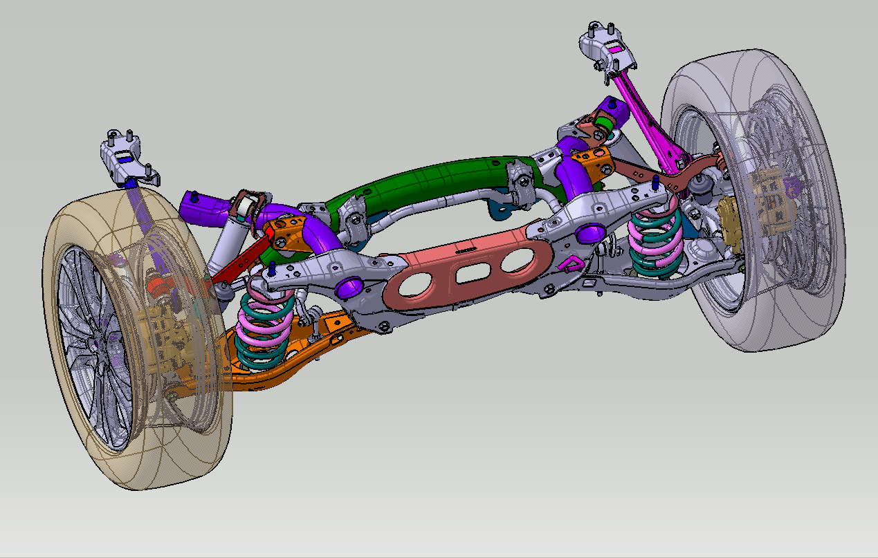 多连杆独立后悬架运动模拟