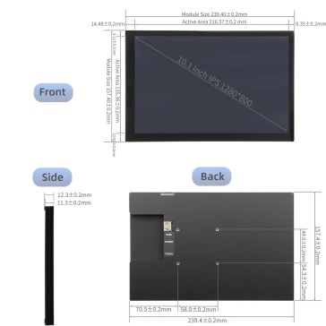 10.1英寸 HDMI 电容式触摸屏显示器 (1280x800 IPS，适用于 Raspberry Pi _ Windows _ Linux)