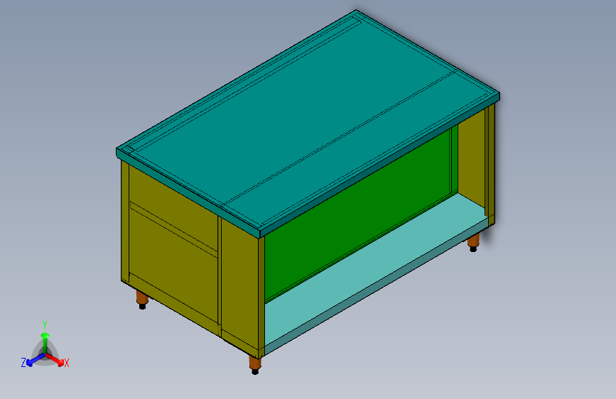 厨房不锈钢料理台3D模型