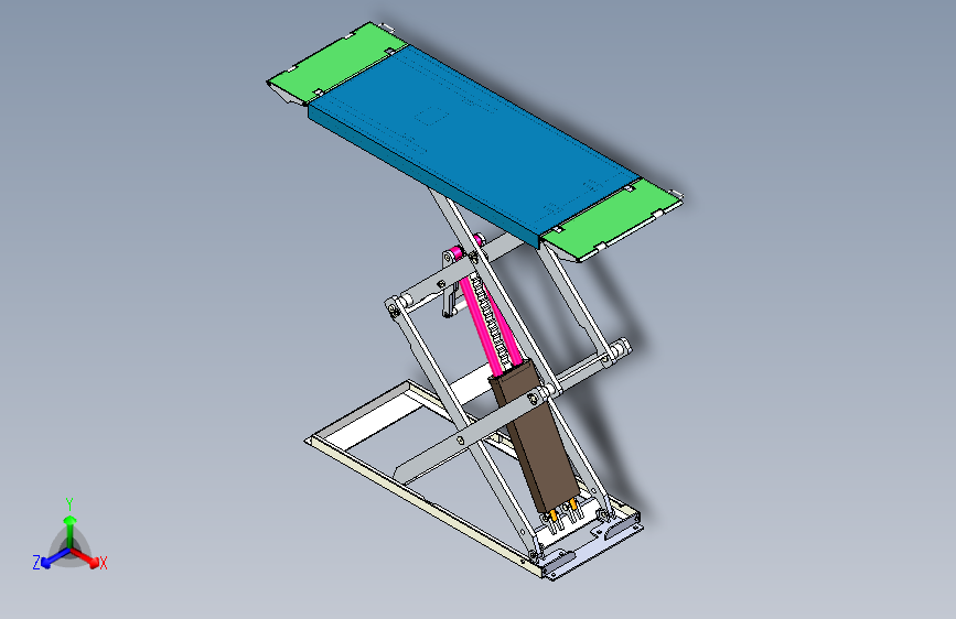 一款剪刀液压举升机三维3D数模