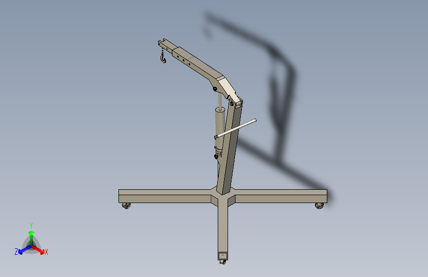 一款简易车间液压起重机三维3D数模