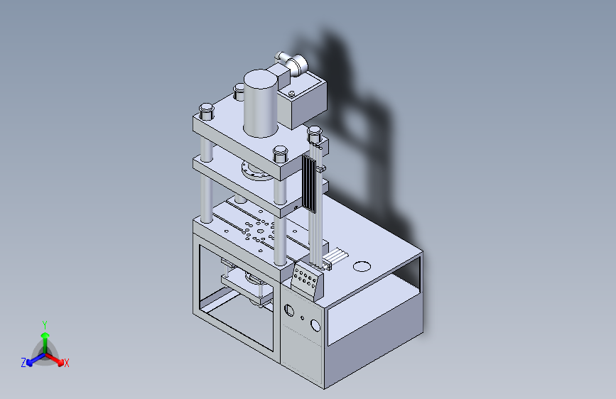 一款液压拉伸机三维3D数模