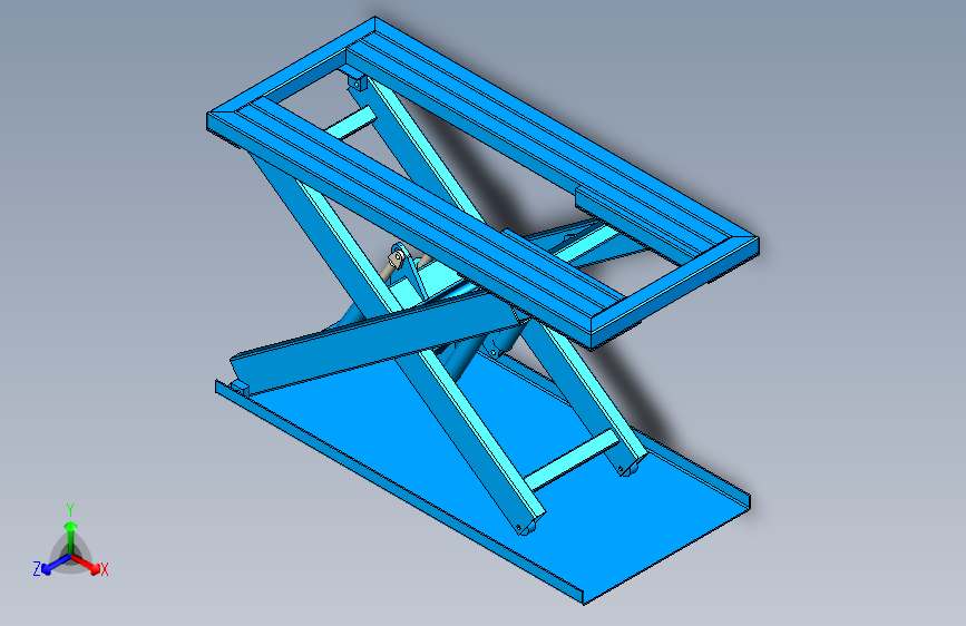 一款液压升降平台三维3D数模