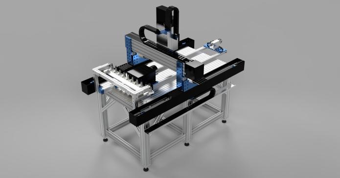 带第四轴及自动换刀系统（ATC）的数控雕刻机3D图纸 STP格式