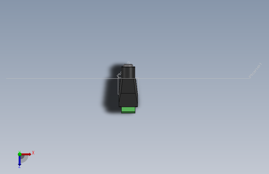 Barrel Jack (公头) 转 螺旋端子适配器 俯视图
