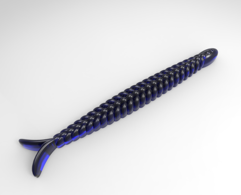 Blokx Design 烟熏色 6 英寸 钓鱼诱饵 蠕虫