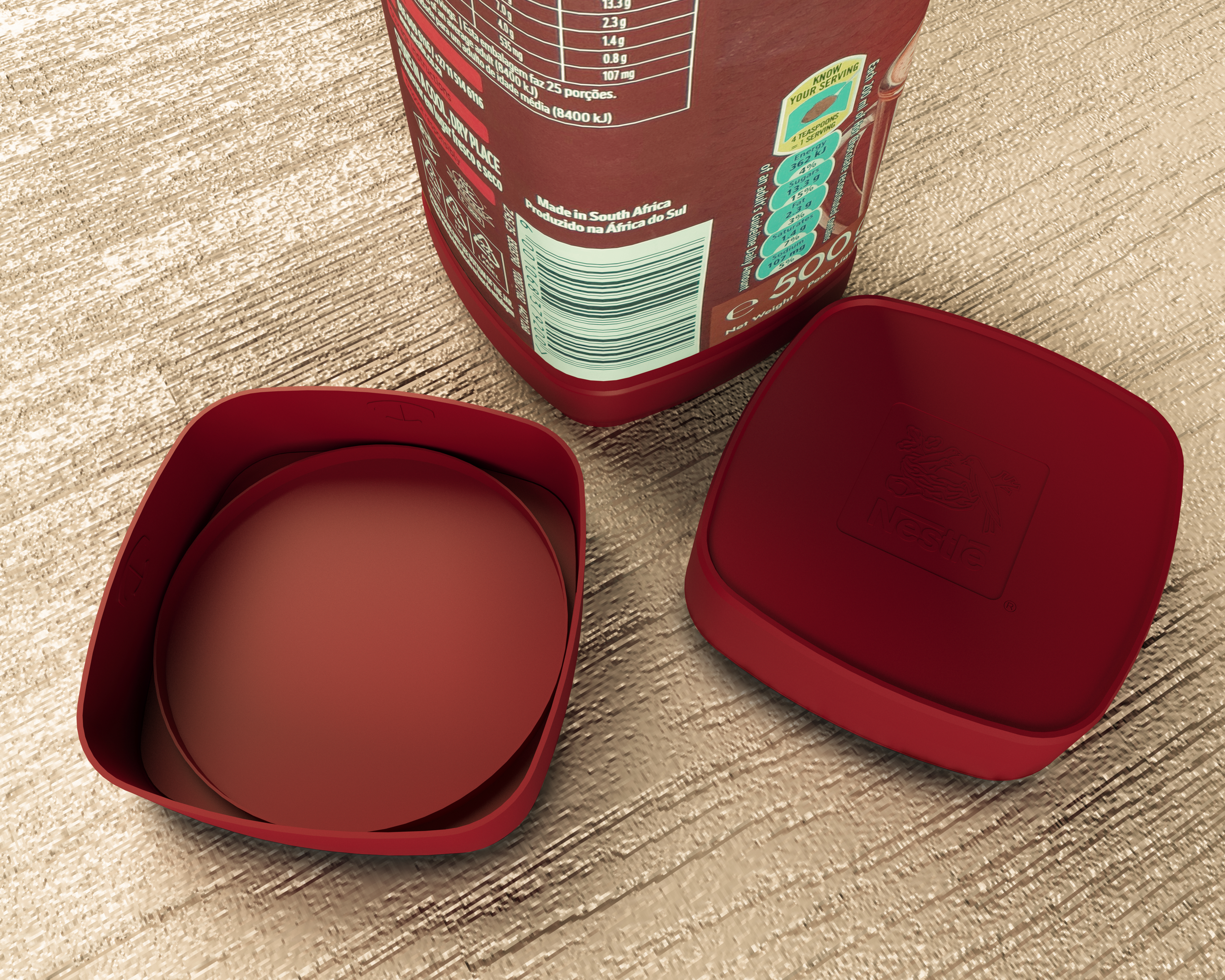 雀巢热巧克力500g的容器和盖子