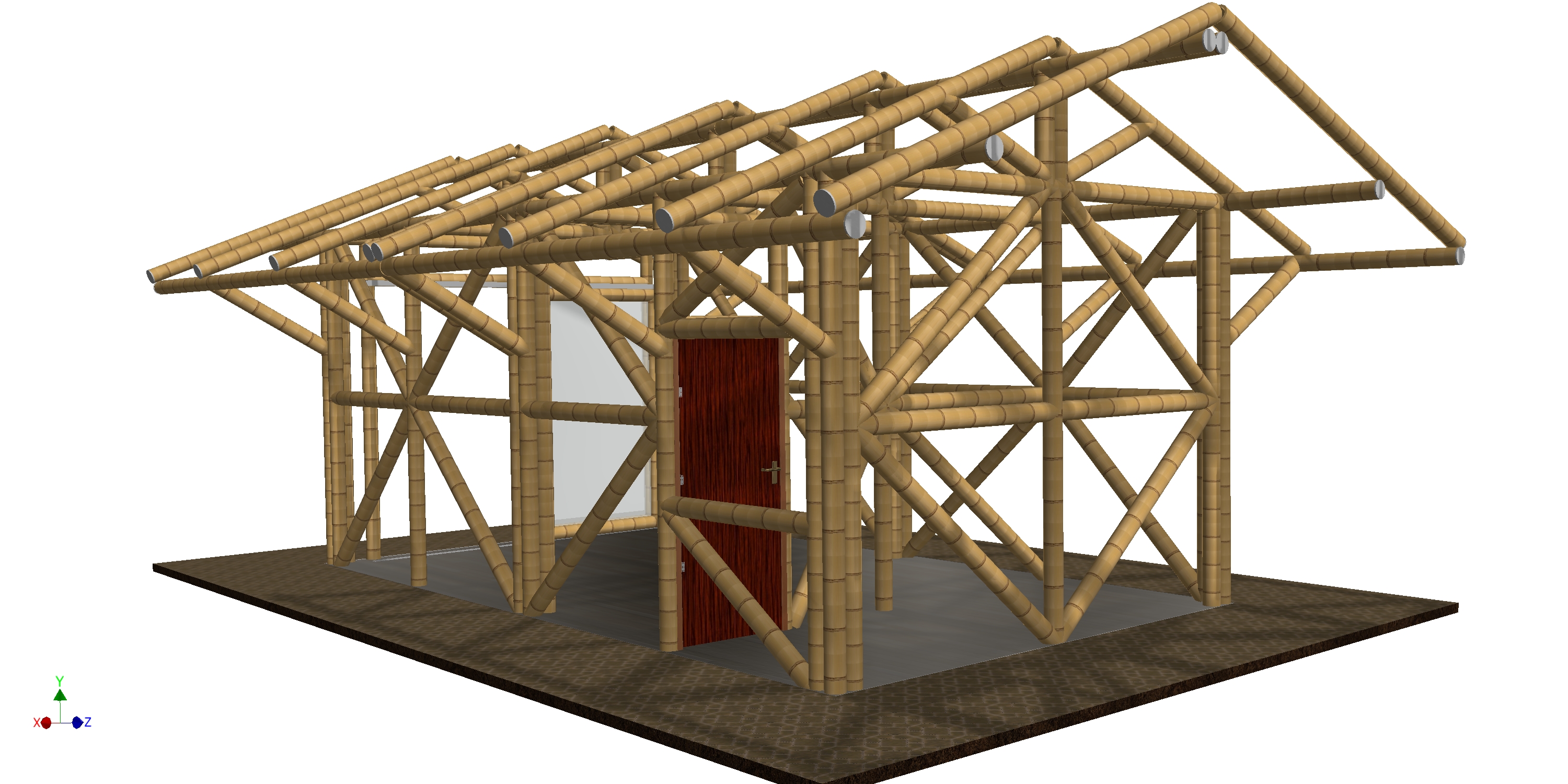 竹子房屋 3.5mx 6.5m