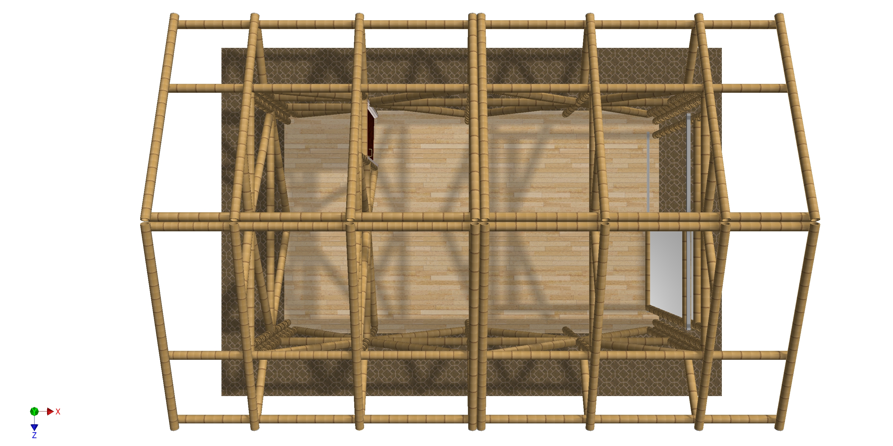 竹子房屋 3.5mx 6.5m