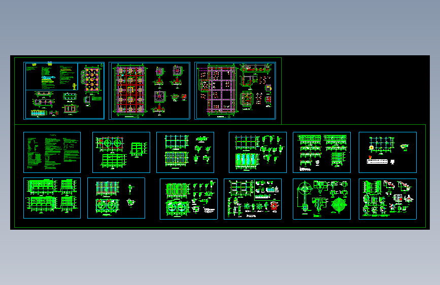 钢筋混凝土框架冷却塔结构施工图