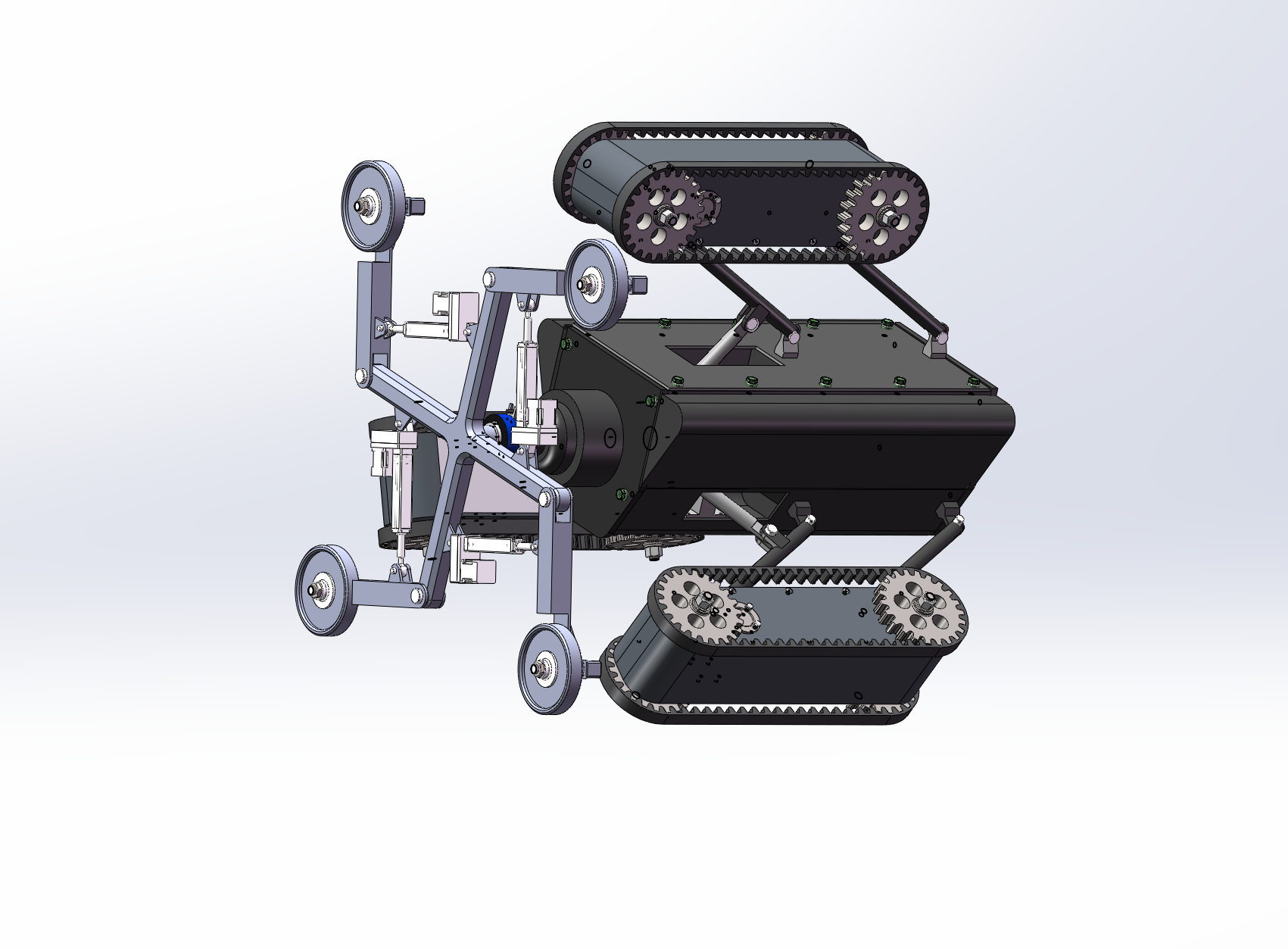 变径旋转管道机器人设计【含三维solidworks模型+CAD图纸】